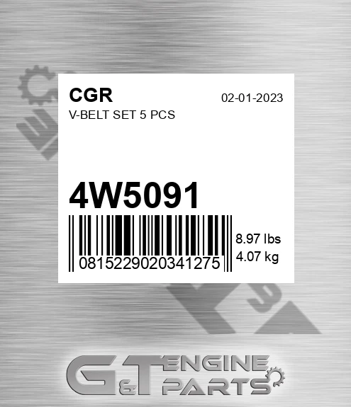 4W5091 CGR V-belt Set 5 Pcs