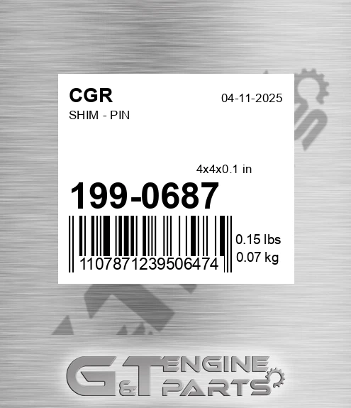 199-0687 CGR Shim - Pin
