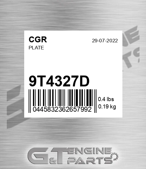 9T4327D Plate