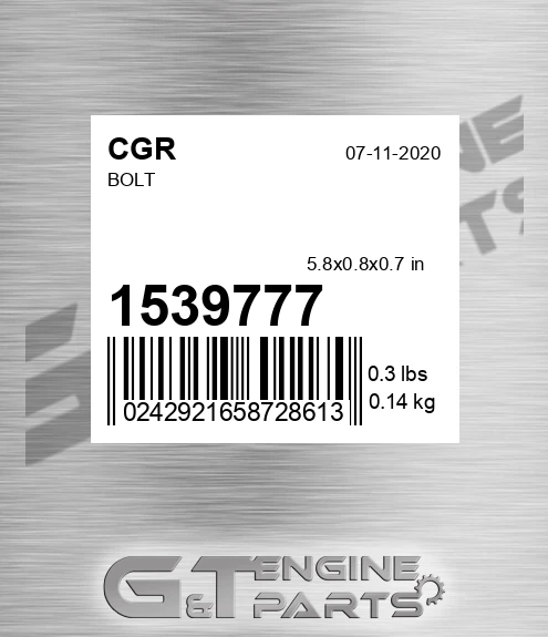 1539777 Bolt for CGR