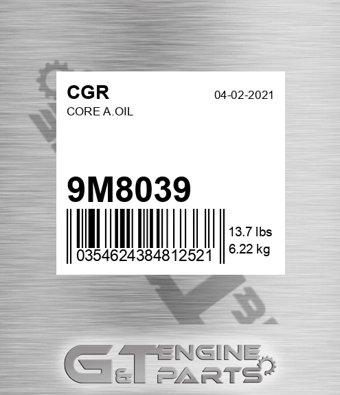 9M8039 Core A.oil