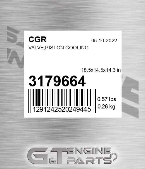 3179664 CGR Valve,piston Cooling