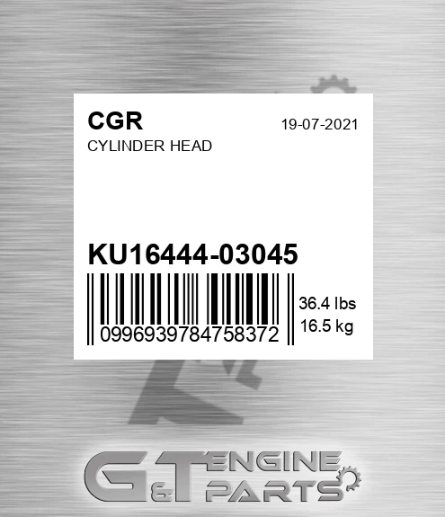 KU16444-03045 Cylinder Head