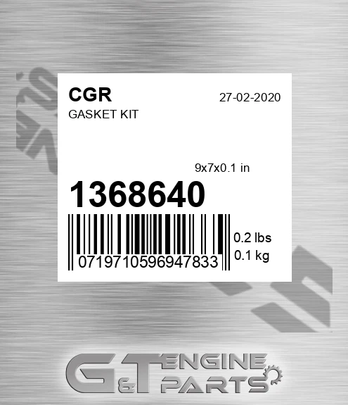 1368640 CGR Gasket Kit