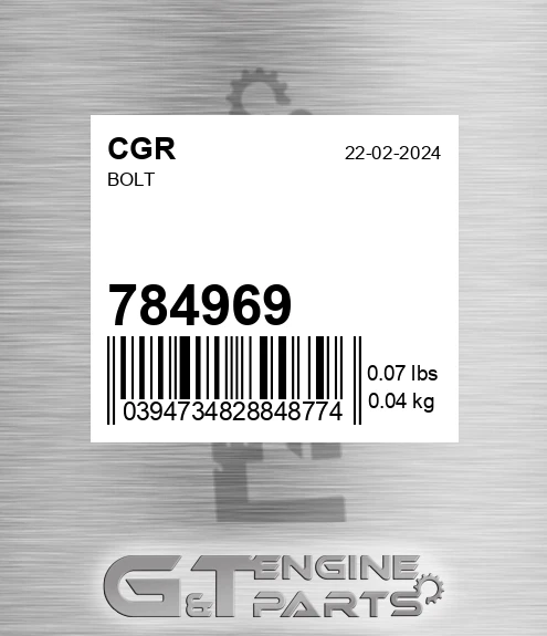 784969 CGR Bolt