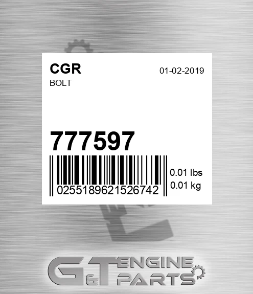 777597 Bolt