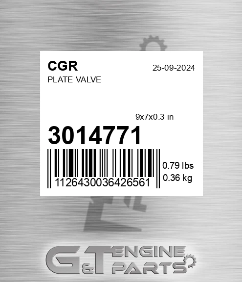3014771 Plate Valve