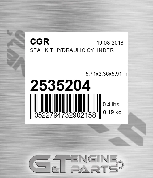 2535204 Seal Kit Hydraulic Cylinder