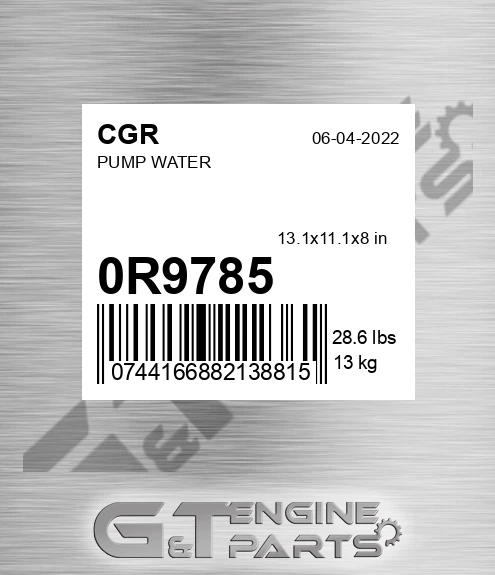 0R9785 Pump Water for CGR