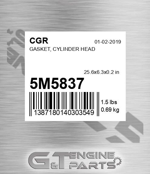 5M5837 CGR Gasket, Cylinder Head