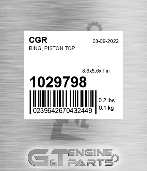 1029798 Ring, Piston Top