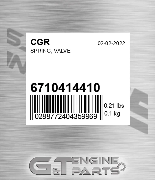 6710414410 Spring, Valve