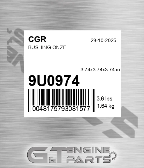 9U0974 Bushing Onze for CGR