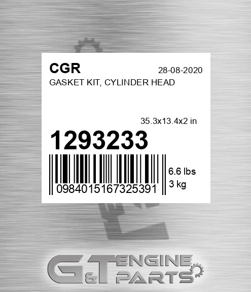 1293233 CGR Gasket Kit, Cylinder Head