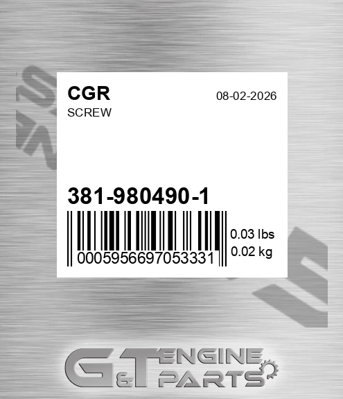 381-980490-1 Screw for CGR