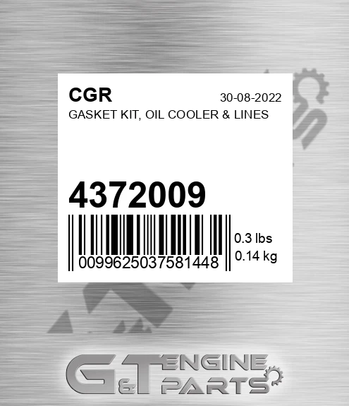 4372009 Gasket Kit, Oil Cooler & Lines