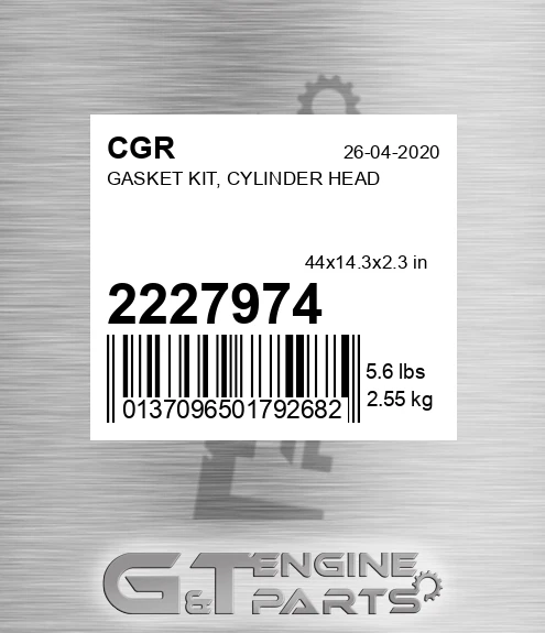 2227974 CGR Gasket Kit, Cylinder Head