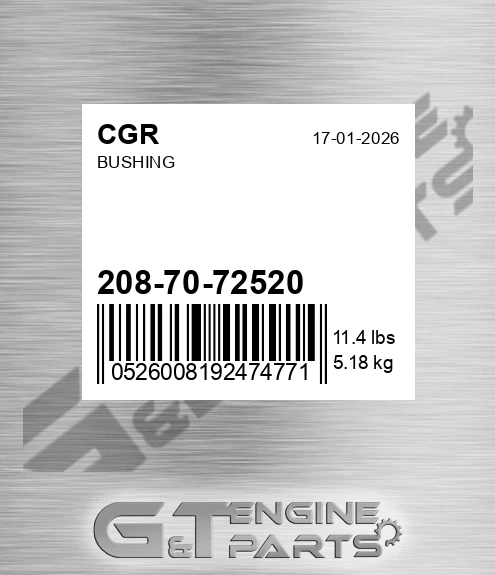 208-70-72520 Bushing for CGR