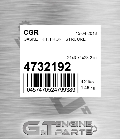 4732192 CGR Gasket Kit, Front Struure
