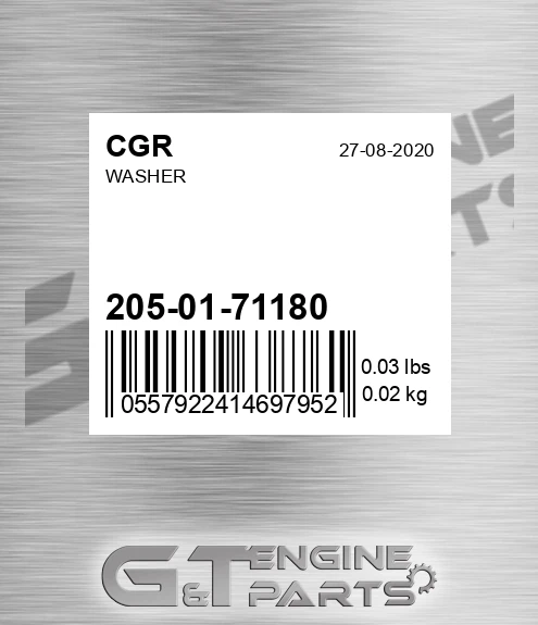205-01-71180 Washer for CGR