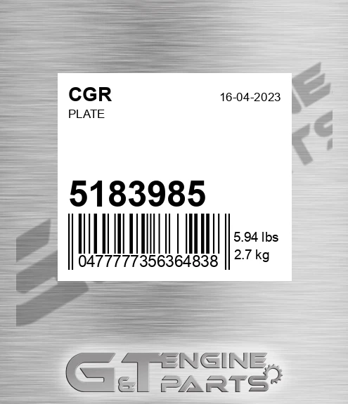 5183985 CGR Plate