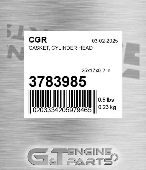 3783985 Gasket, Cylinder Head