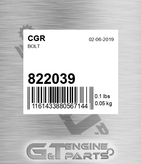 822039 Bolt