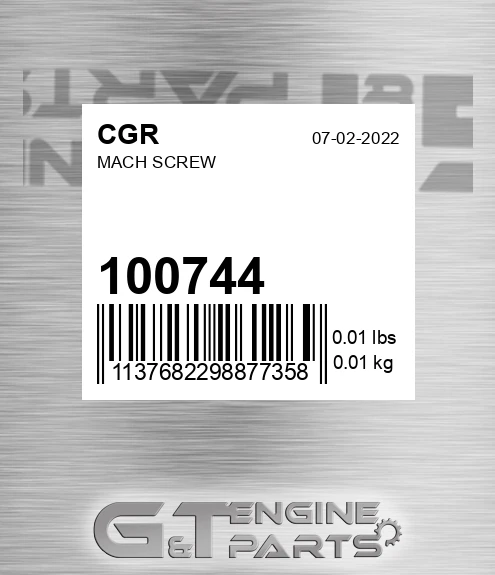 100744 Mach Screw