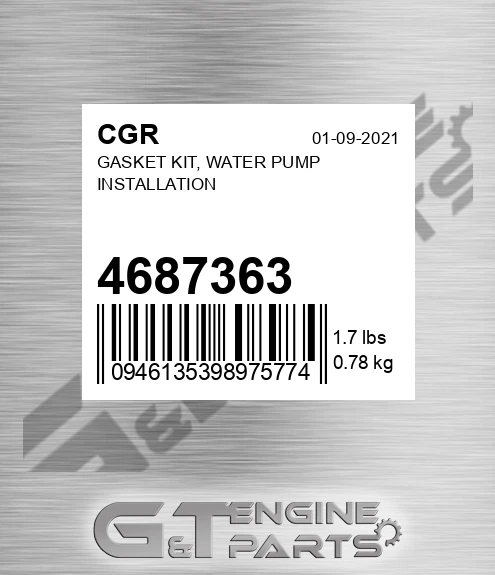 4687363 CGR Gasket Kit, Water Pump Installation