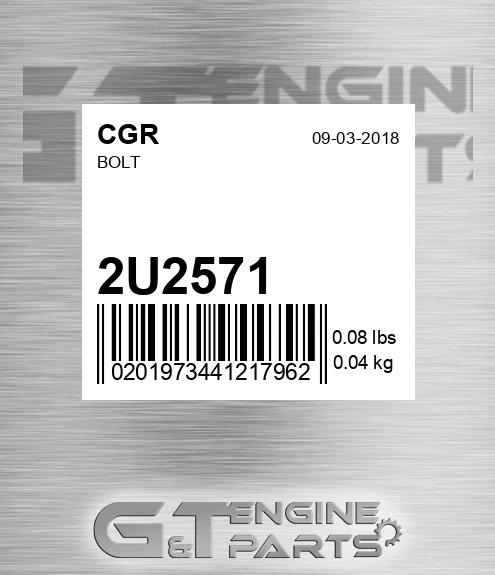 2U2571 CGR Bolt