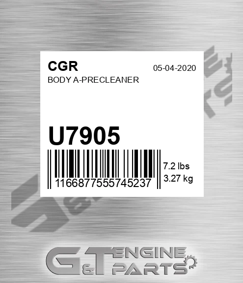 U7905 CGR Body A-precleaner