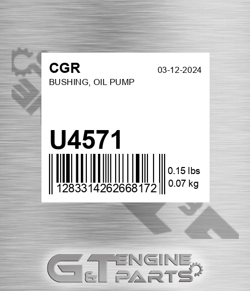 U4571 Bushing, Oil Pump
