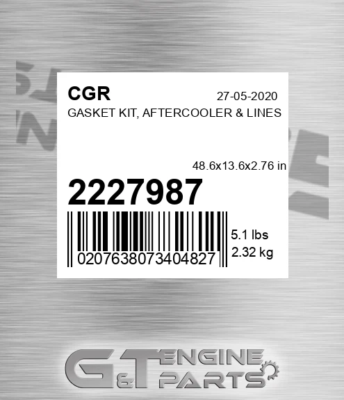 2227987 Gasket Kit, Aftercooler & Lines