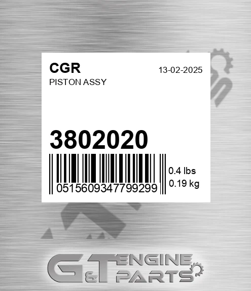 3802020 Piston Assy