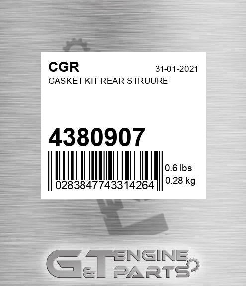 4380907 Gasket Kit Rear Struure
