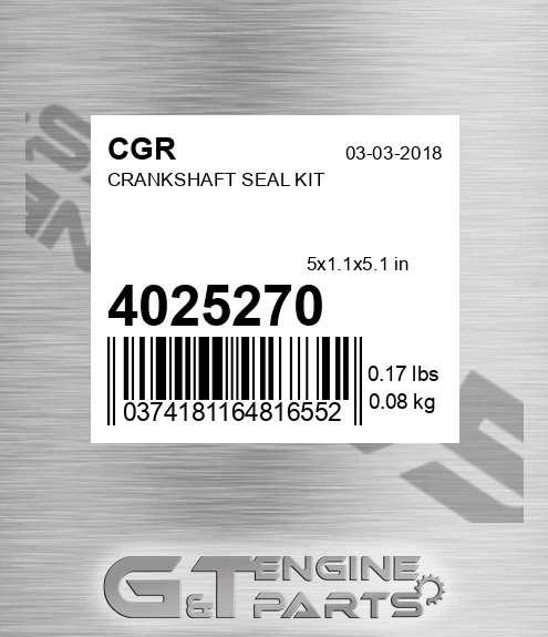 4025270 Crankshaft Seal Kit