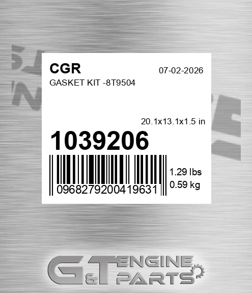 1039206 Gasket Kit -8t9504 for CGR