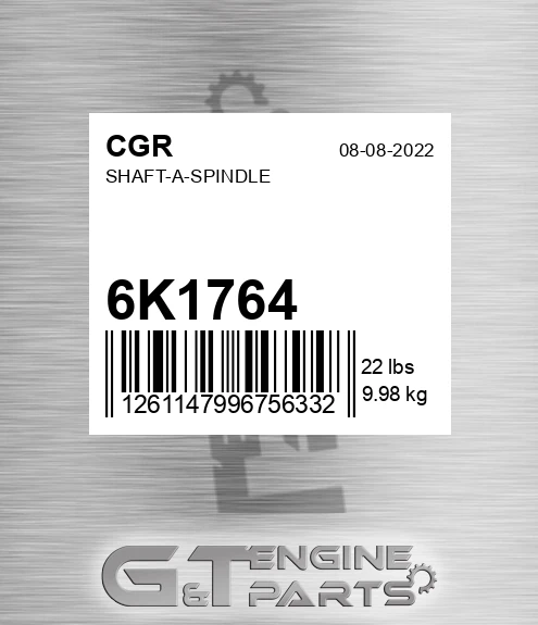 6K1764 CGR Shaft-a-spindle