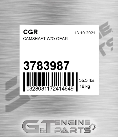 3783987 CGR Camshaft W/o Gear