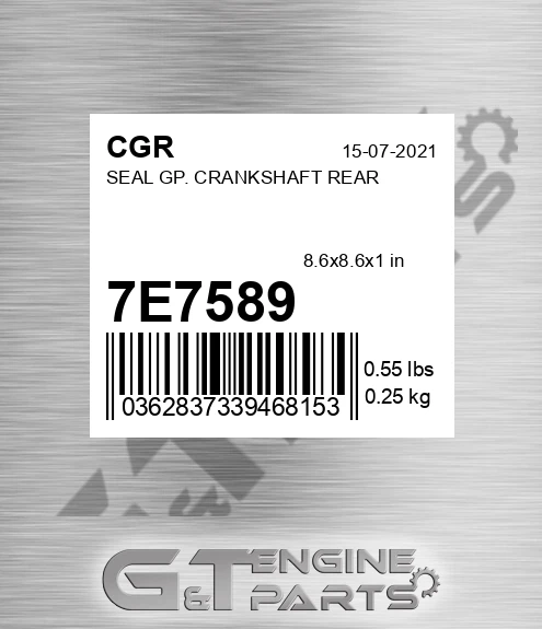 7E7589 CGR Seal Gp. Crankshaft Rear
