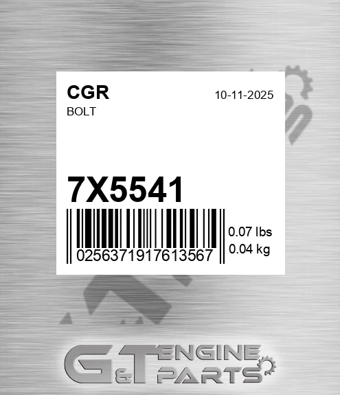 7X5541 CGR Bolt