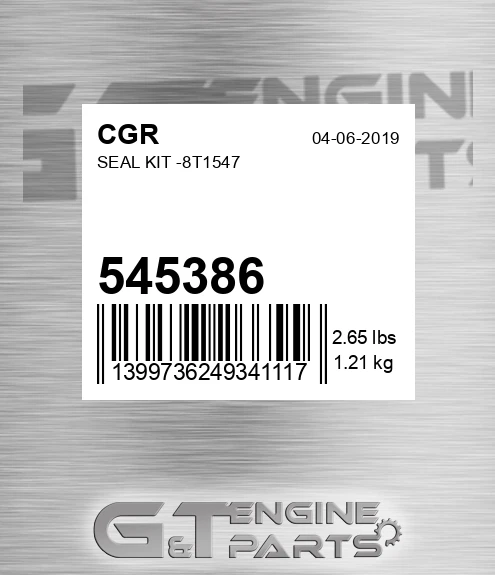 545386 CGR Seal Kit -8t1547