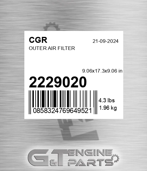 2229020 Outer Air Filter