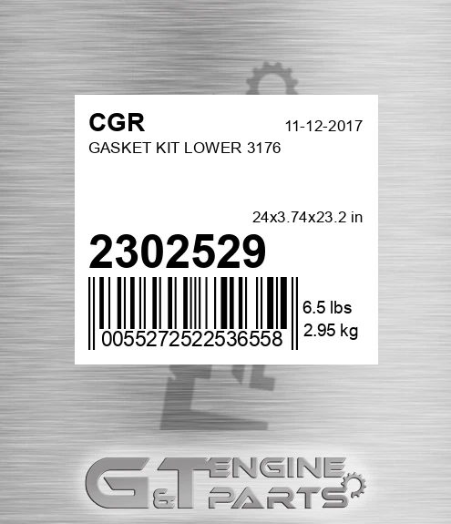 2302529 CGR Gasket Kit Lower 3176