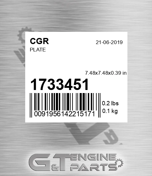 1733451 CGR Plate