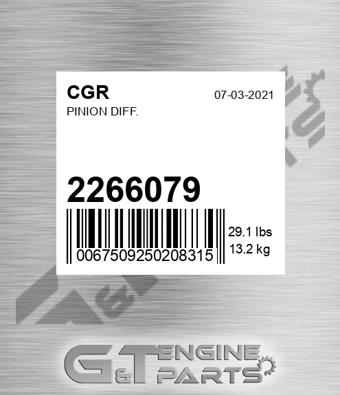 2266079 Pinion Diff.