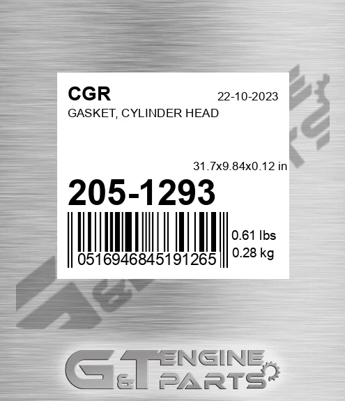 205-1293 Gasket, Cylinder Head