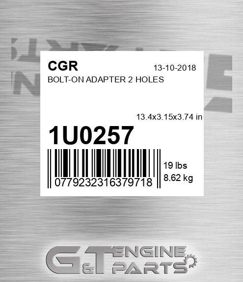 1U0257 CGR Bolt-on Adapter 2 Holes