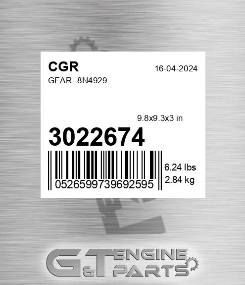 3022674 Gear -8n4929 for CGR