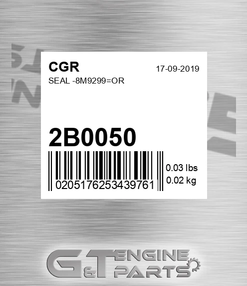 2B0050 Seal -8m9299=or
